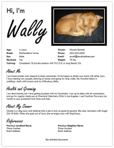 Pet resume